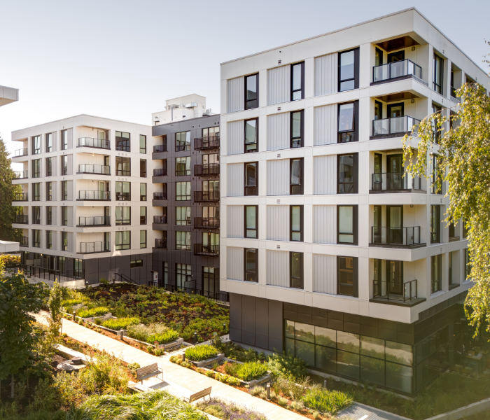 Exterior of Lonsdale Square Apartments in Vancouver.